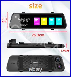 9.66 HD Mirror Dash Cam Car DVR Video Recorder With Front Interior Rear Camera
