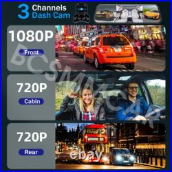 9.66 HD Mirror Dash Cam Car DVR Video Recorder With Front Interior Rear Camera