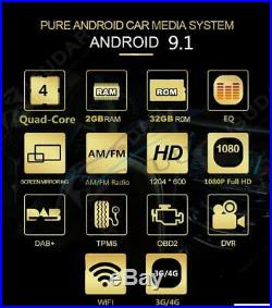 9 Single Din Android 9.1 Quad-core GPS Wifi BT DAB OBD AUX Mirror Link 32GB+2GB