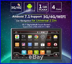 Android 7.1 2-Din 10.1 Touch Screen Quad-Core Car Stereo Radio GPS Wifi 3G/4G