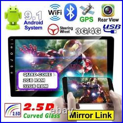 Android 9.1 Touch Screen 2Din 10.1 GPS Quad-core RAM 2GB ROM 32GB Wifi OBD DAB