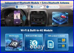 Android Auto 10.95 2K Single DIN Head Unit CarPlay 6+64G Navigation TouchScreen