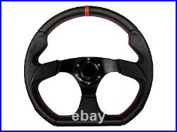 Black Aftermarket 350mm D1 Steering Wheel + Quick Release boss B30