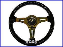 Black Neo Chrome TS Steering Wheel + Quick Release boss NC