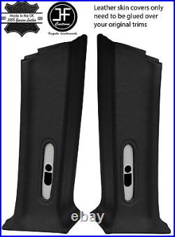 Black Real Leather 2x Rear D Pillar Covers Fits Range Rover P38 1994-2002