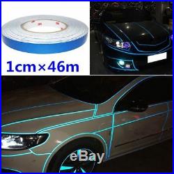 Blue Reflective Pinstripe Stripe Vinyl Tape Sticker Self-Adhesive Car 1cm x 46m