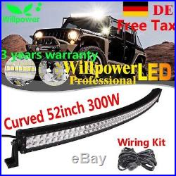 CURVED 52INCH 300W LED WORK LIGHT BAR DRIVING LAMP OFFROAD TRUCK SUV UTE PickUP