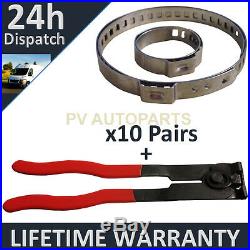 CV BOOT CLAMPS PAIR x10 EAR PLIERS x1 GARAGE TRADE PACK FITS ALL CARS KIT 3.10