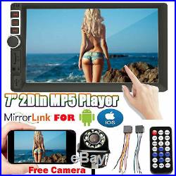 Camera+7 Double Din Car Stereo Radio MP5 Player 1080p Mirrors For Android & IOS