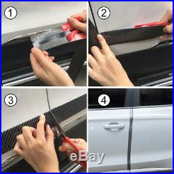 Car Carbon Fiber Rubber Edge Guard Strip Door Sill Protector Accessories 3CMx1M