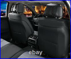 Car Seat Covers Full Set Grey Black Premium Fabric & Leatherette For Land Rover