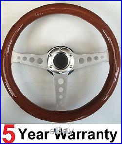 Classic Vintage Wood Rim Steering Wheel Fit Omp Sparco Mountney Momo Boss Kit