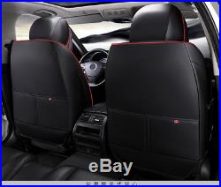 Deluxe 5 seats 6D Seat Cover Full Set Cushion Interior Accessories Black / red