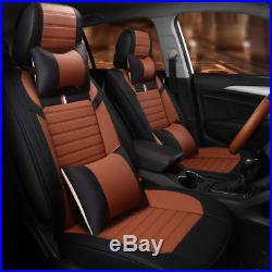Deluxe 8 PCS Seat Cover Leather Full Set Cushion 5-Seats Car Seat Accessories