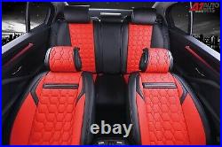 Deluxe Red Black PU Leather Full Set Seat Covers Padded Soft For Land Rover