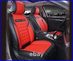Deluxe Red Black PU Leather Full Set Seat Covers Padded Soft For Land Rover