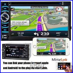 Double 2 DIN HD 6.2 Touch Screen Car DVD Player for GPS Sat Nav Stereo Radio UK