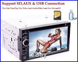Double 2 DIN Head Unit Car Stereo CD DVD Player Touch Screen & Rearview Camera