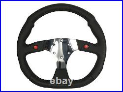 F1 CHROME Sports Steering Wheel + Quick Release boss B29 BLACK