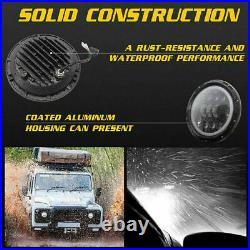 For Land Rover Defender 90 & 110 7inch LED Headlights Amber White Halo Angel Eye