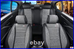 For Land Rover Grey PU Leather & Breathable Fabric Luxury Full Set Seat Covers