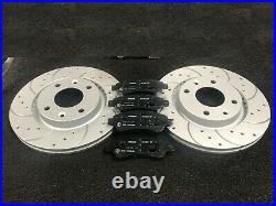 For Range Rover Rear Drilled Grooved Brake Discs & Pads + Fitting Accessories