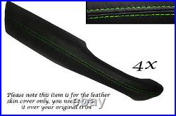 Green Stitch 4x Door Handle Armrest Leather Covers Fits Range Rover P38 94-02
