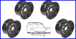 Grw012 Set Of 4 Steel Modular Wheels Black For Land Rover Discovery 2 1998-2004