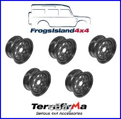 Grw012 Set Of 5 Steel Modular Wheels Black For Land Rover Discovery 2 1998-2004