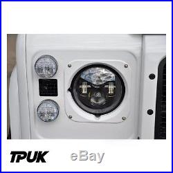 Land Rover Defender LED Headlights (6500K) H4 Connectors, E-Marked RHD (Pair)