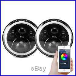 Land Rover Defender RGB LED Bluetooth Headlights (Colour Switch) E-Marked RHD