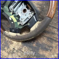 Lot10 RANGE ROVER P38 Steering Wheel Leather Cream Good Ish Wood