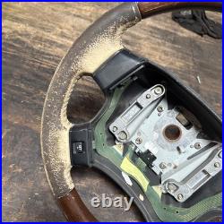 Lot10 RANGE ROVER P38 Steering Wheel Leather Cream Good Ish Wood