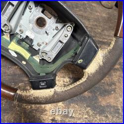 Lot10 RANGE ROVER P38 Steering Wheel Leather Cream Good Ish Wood