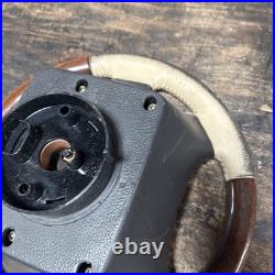 Lot10 RANGE ROVER P38 Steering Wheel Leather Cream Good Ish Wood