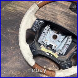 Lot11 RANGE ROVER P38 Steering Wheel Leather Cream Good Ish Wood