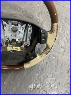 Lot12 RANGE ROVER P38 Steering Wheel Leather Cream Wood