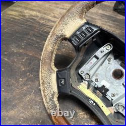 Lot13 RANGE ROVER P38 Steering Wheel Leather Cream Good Ish Wood