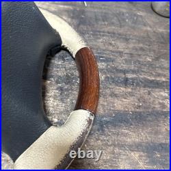 Lot13 RANGE ROVER P38 Steering Wheel Leather Cream Good Ish Wood