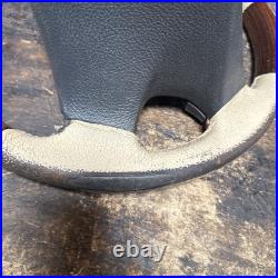 Lot13 RANGE ROVER P38 Steering Wheel Leather Cream Good Ish Wood