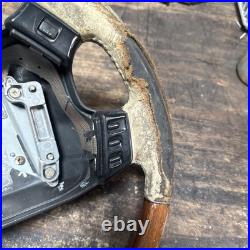 Lot14 RANGE ROVER P38 Steering Wheel Leather Cream Good Ish Wood