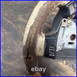 Lot14 RANGE ROVER P38 Steering Wheel Leather Cream Good Ish Wood