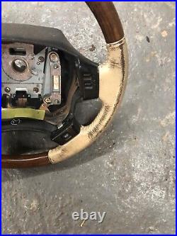 Lot15 RANGE ROVER P38 Steering Wheel Leather Cream Wood
