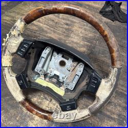 Lot15 RANGE ROVER P38 Steering Wheel Leather Cream Wood Rough Lot15 RANGE ROVER P38 Steering Wheel Leather Cream Wood Rough