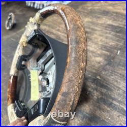 Lot15 RANGE ROVER P38 Steering Wheel Leather Cream Wood Rough Lot15 RANGE ROVER P38 Steering Wheel Leather Cream Wood Rough