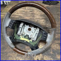 Lot16 RANGE ROVER P38 Steering Wheel Leather Grey Wood