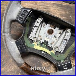 Lot16 RANGE ROVER P38 Steering Wheel Leather Grey Wood