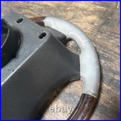Lot16 RANGE ROVER P38 Steering Wheel Leather Grey Wood