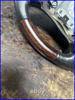 Lot19 RANGE ROVER P38 Steering Wheel Leather Black Wood