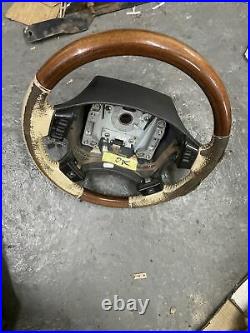 Lot19 RANGE ROVER P38 Steering Wheel Leather Cream Wood